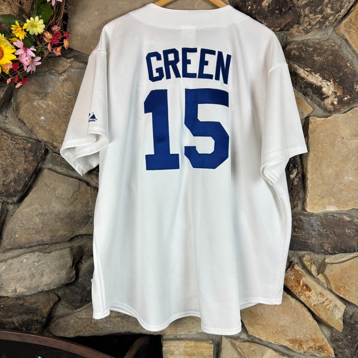 【Majestic製】ロサンゼルス・ドジャース #15 グリーン ユニフォーム Los Angeles Dodgers Shawn Green #15 Authentic Vintage Jersey