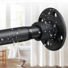 Black Shower Curtain Rod, Adjustable Shower Curtain Rod for Bathroom, Heavy Duty