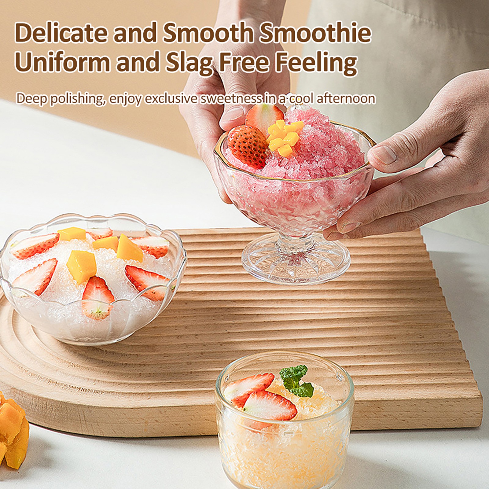 Shaved Ice Machine Manual Ice Crushed Ice Maker Portable Snow Cone