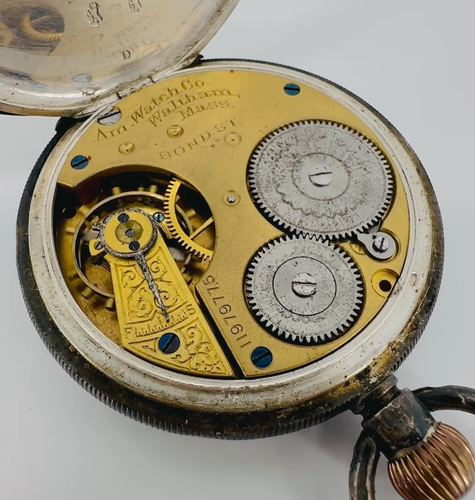Antiguo Reloj de Bolsillo Americano Waltham, Bond St. 7 Joyas - Estuche de Plata Suiza - Vídeo 1 de 1