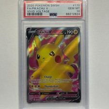 Pokemon 2020 SWSH Vivid Voltage Pikachu V #170/185 PSA 10 GEM MINT