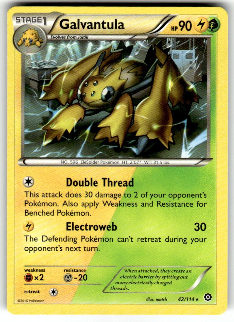 Pokémon TCG Galvantula XY Steam Siege 42/114 Regular Rare NM