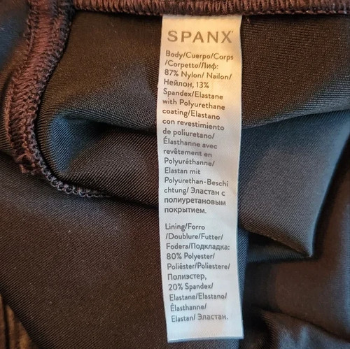 NEW Spanx Faux Leather Black Leggings Size Medium - Picture 6 of 7