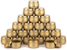 24 Piece Candle Tin 4 oz  Golden Color Candle Containers Candle Jars for Candles