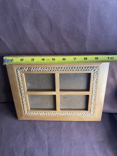 Brown Multi Opening Collage Picture Photo Frame Wood Braided Twin 2 x 3 openings - Picture 4 of 5