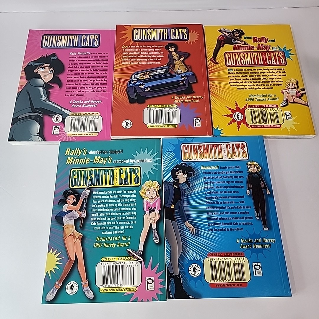 1996-2000 Dark Horse Books Gunsmith Cats Vol 1-5 Manga TPB Lot by