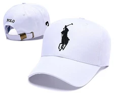 Brand new adult unisex polo embroidered casual baseball cap white