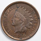 1896 Indian Head Penny Cent About Uncirculated (AU) Details