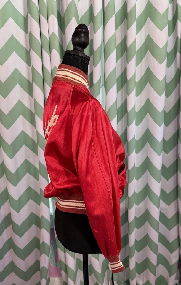 Vintage 1950s Satin Baseball Jacket Ladies S/M Gaylord - Red Fox Athletic Wear - Image 4 of 4