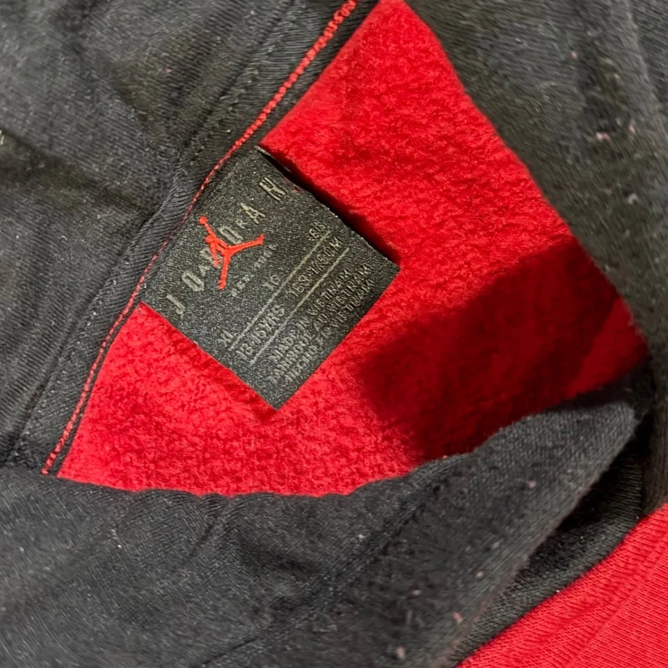 Sudadera con Capucha Jordan Niños Talla XL (16) Roja Negra Manga Larga Pullover Sudadera Foto 2 de 4