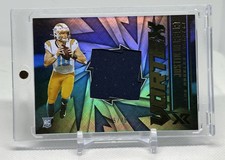 Justin Herbert 2020 Panini XR Vortex Materials Rookie Patch 75/75 Bookend #VX-3