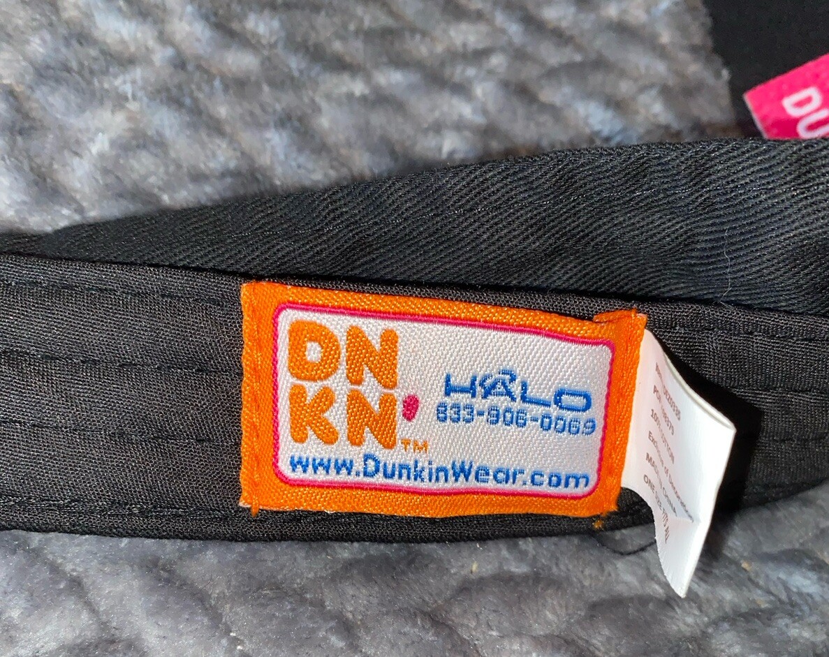 Dunkin Donuts Visor Black Adjustable Embroidered … - image 2