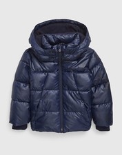 Toddler GAP Recycled Shine Puffer Jacket Navy Blue