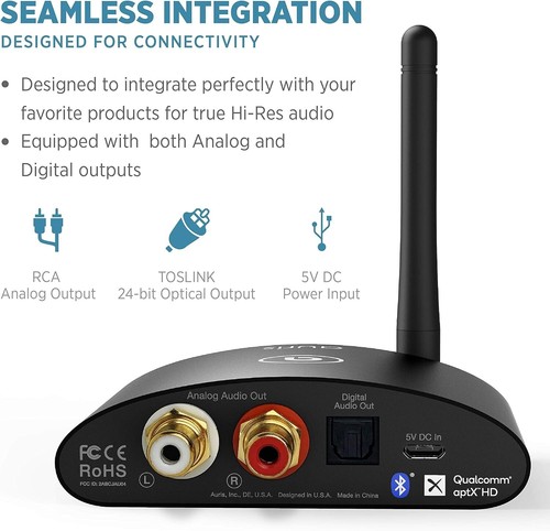 Premium Long Range Hi-Fi Bluetooth Music Receiver with Versatile Connectivity - Photo 9/11