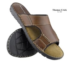 Men Leather Slip On Casual Outdoor Holiday Comfy Mules Summer Sandal Slider Shoe