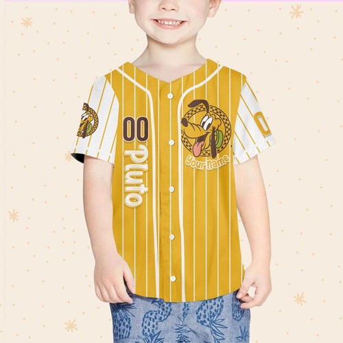 Personalize Retro Pluto Jersey, Personalize Disney Pluto Disney Baseball Jersey