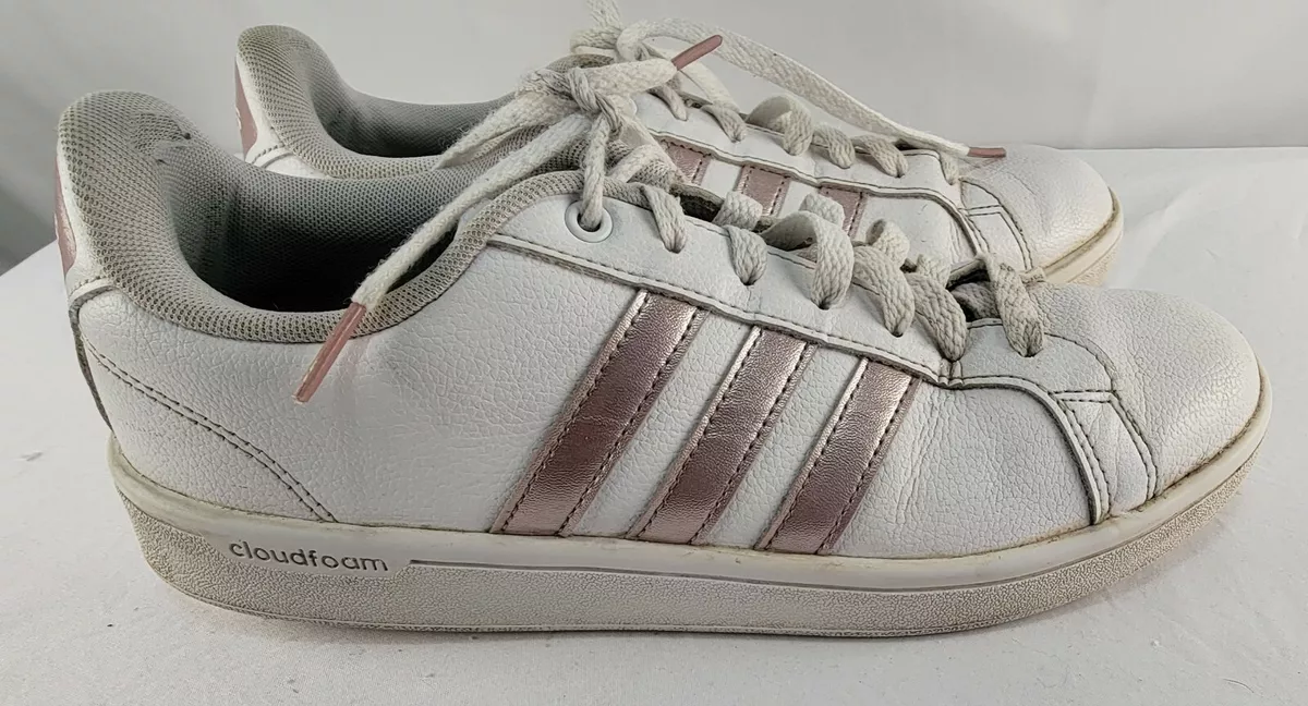 Adidas cloudfoam advantage top white and rose gold