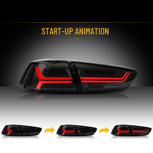 VLAND Blk LED Headlights & Smoke Taillights Assembly For 08-17 Mitsubishi Lancer - Picture 14 of 22