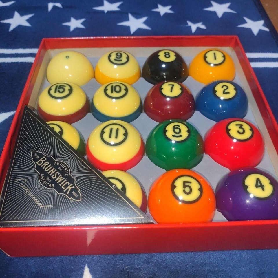 Brunswick Billiard Balls Set Good Condition Box Damage Model No