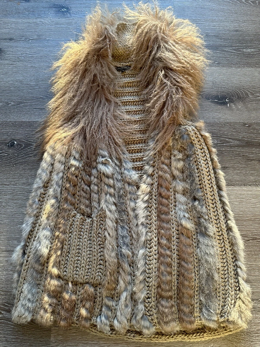 Rabbit fur cardigan sale