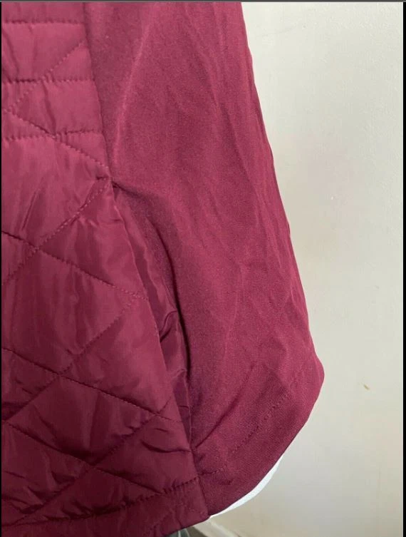 Women's Bodywarmer Gilet Outdoor Zip Up Padded Quilted - Burgundy - Size Small - Image 4 of 4