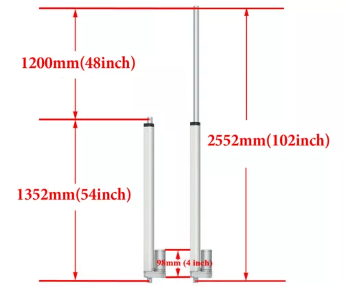12V 700N 15mm / s Elektryczny napęd liniowy Siłownik liniowy Silnik liniowy 50-1300mm - Zdjęcie 28 z 47