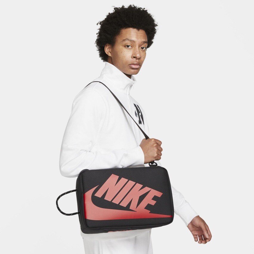 Nike Travel Shoebox Bag Black and Red Adjustable Carry Strap