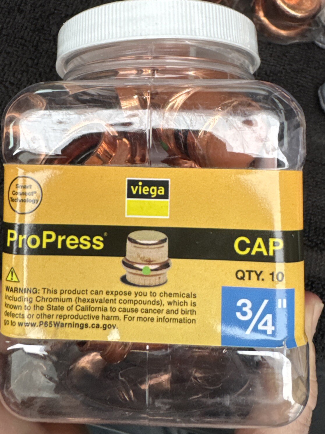 Viega ProPress 3/4"  Copper Cap Fitting 10pk