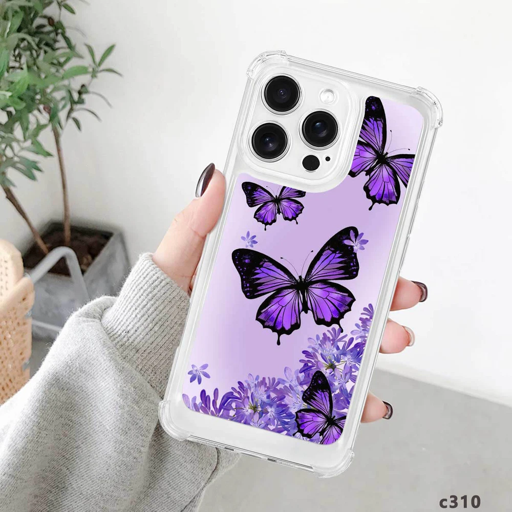 iPhone 14 Pro Max 15 16 Plus Samsung A56 A16 Butterfly TPU Case
