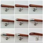 Mahagoni Handlauf Geländer lackiert Ø42 mm Edelstahlhalter Treppe Wand Bausatz 