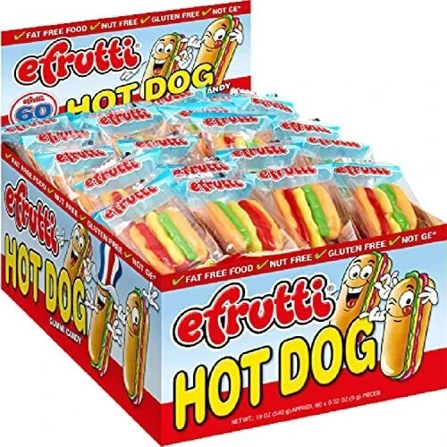 Efrutti Hot Dog Gummi Candy - Candy -60 Pieces