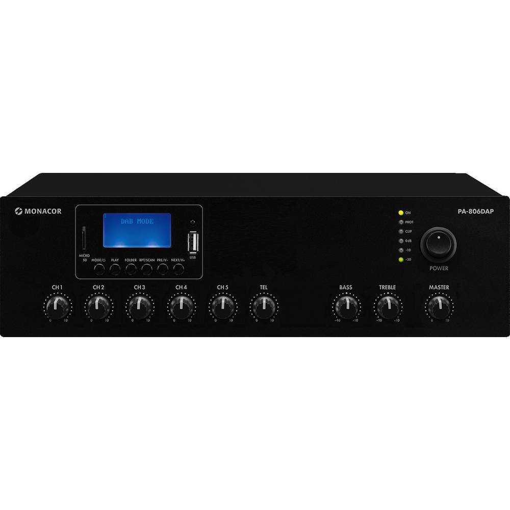 Monacor PA-806DAP Amplificatore PA 60 W 1 canale 1 zona
