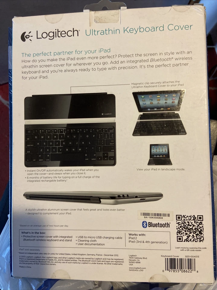 Logitech Ultrathin Keyboard Cover For iPad 2, iPad (3rd & 4th generation) - Image 2 of 2