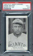 1922 E121 American Caramel Frank Snyder PSA 3.5 New York Giants