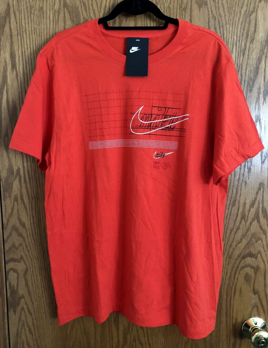 Nike Red T Shirt Short Sleeves Men s Size XL NWT Habanero Red Tee
