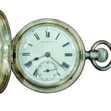 Vintage Longines Silver Pocket Watch - Full Hunter - Silver Hallmarks