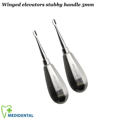Dental Veterinary Winged elevators stubby handle 5mm Pet Grooming Tools Set of 2