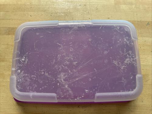 Tupperware Rectngle Container 2 1/4 C 4165-4 Lid 2092E-4 Freezer Mates Purple - Picture 5 of 9