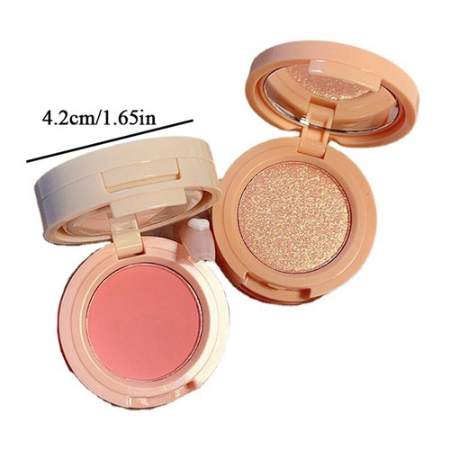 3 In 1 Powder Blusher Highlight Shiny Eye Shadow Multi-color Cosmetics Make ⁿ - Picture 3 of 14