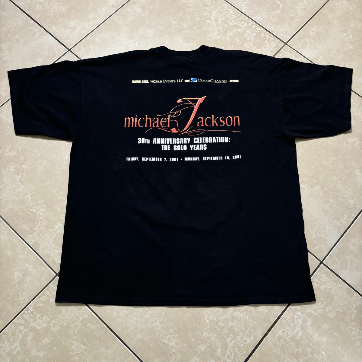 Vintage 2001 Michael Jackson 30th Anniversary Solo Years Concert T 