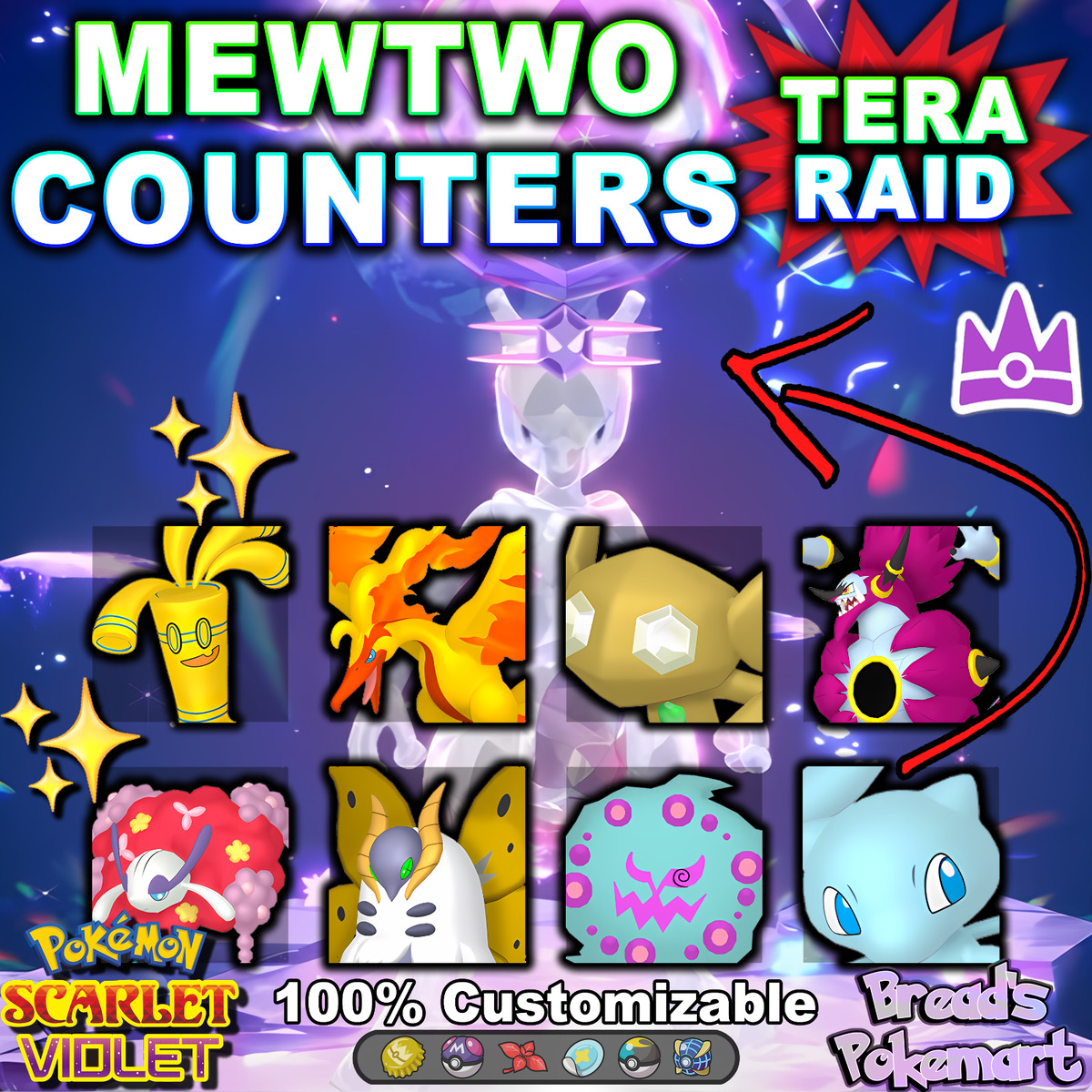 MEWTWO Tera Raid Counters Battle Ready 6IV Bundle ⚡ POKÉMON SCARLET and  VIOLET ⚡