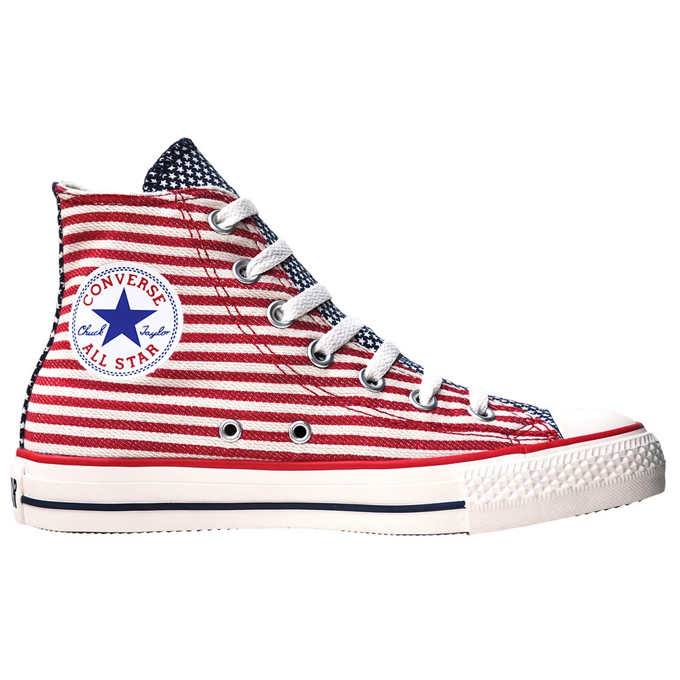 Converse Chucks 41 7,5 Rot Blau Weiß USA FLAG STARS Stripes CHUCK TAYLOR 122177 - Bild 1 von 2