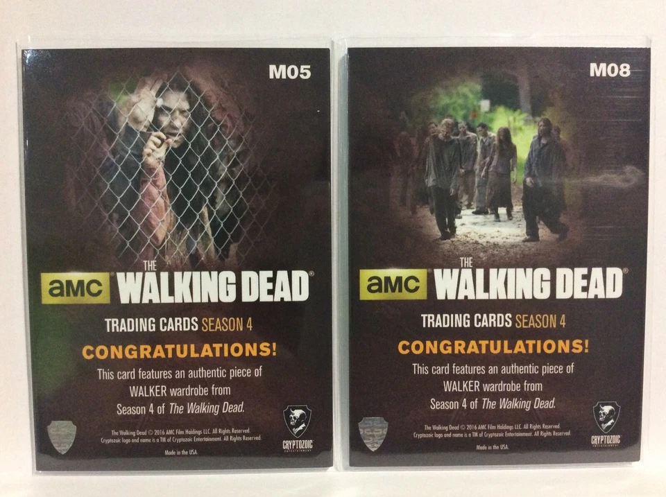 Walking Dead Season 4 Wardrobe Costume Cards Bundle M05/08/12/18/59/M10.3/6/7/8  - Image 3 of 4