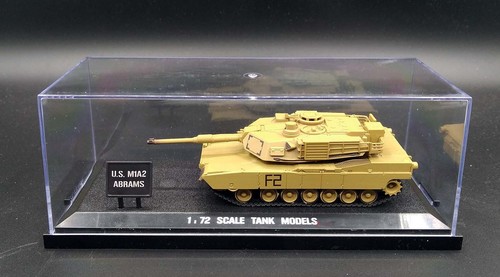 US MBT M1A2 Abrams tanque desierto con vitrina 1:72 Heng largo diecast Modelo - Imagen 2 de 12