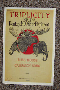 Bull Moose Party 1 Campaign Poster 1912 Ebay