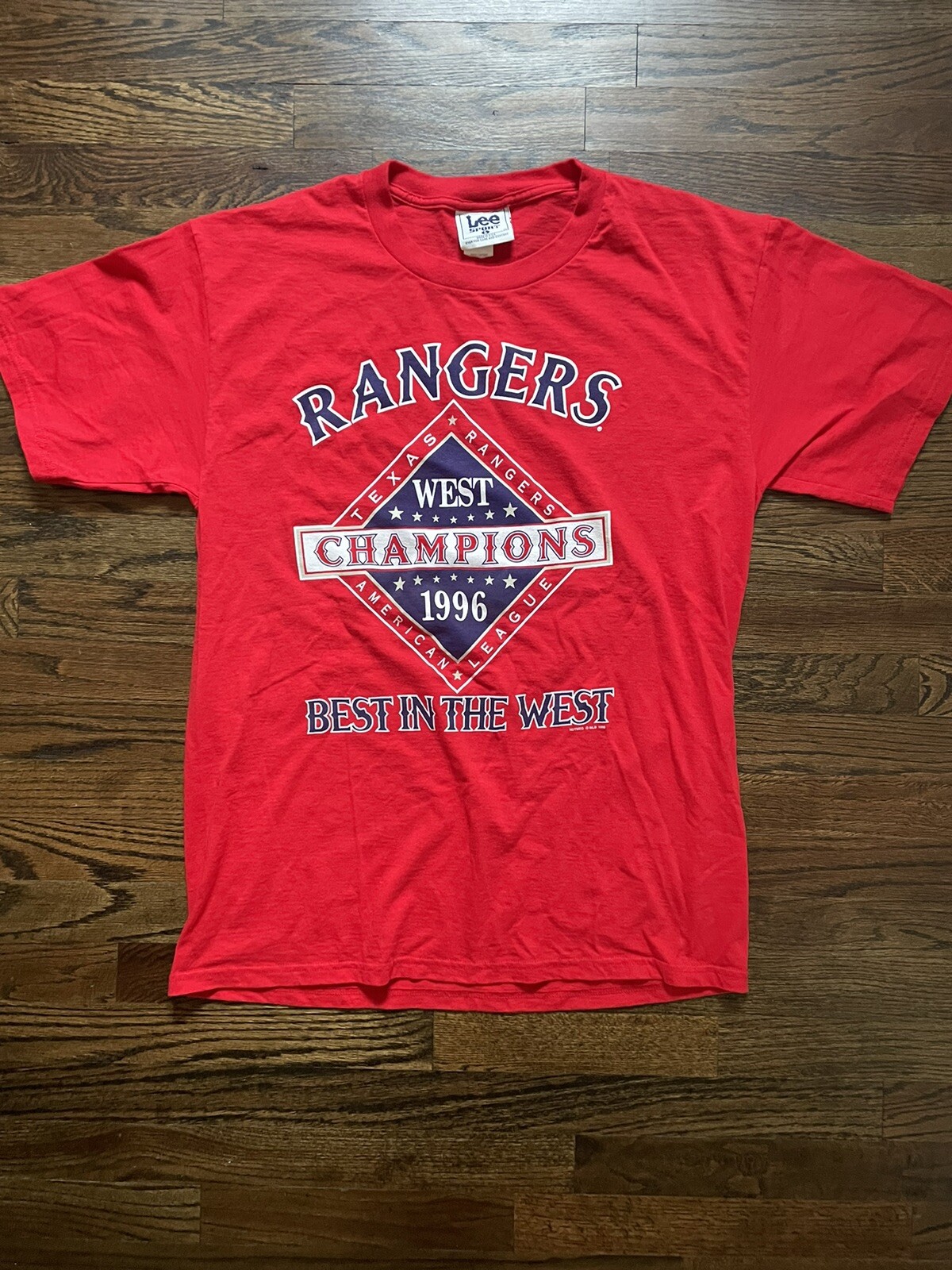 Vintage Texas Rangers 1996 Red T-shirt Size Large Lee Sport Retro MLB ...