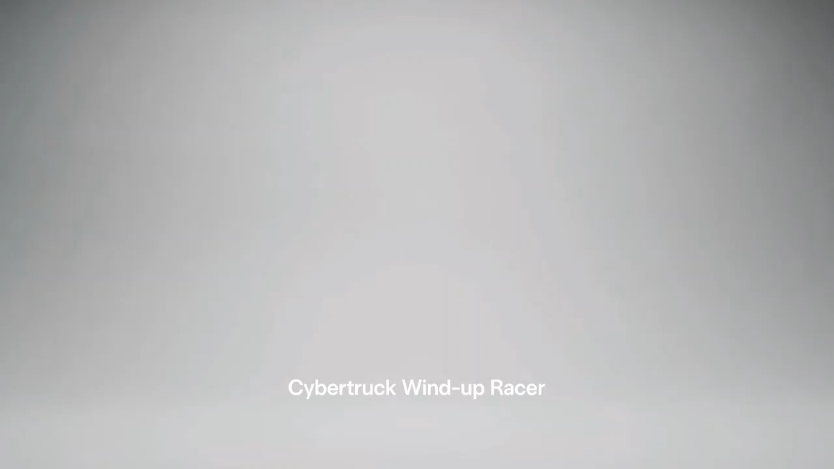 TESLA 1:43 Scale Cybertruck Wind-up Racer Diecast Model Car