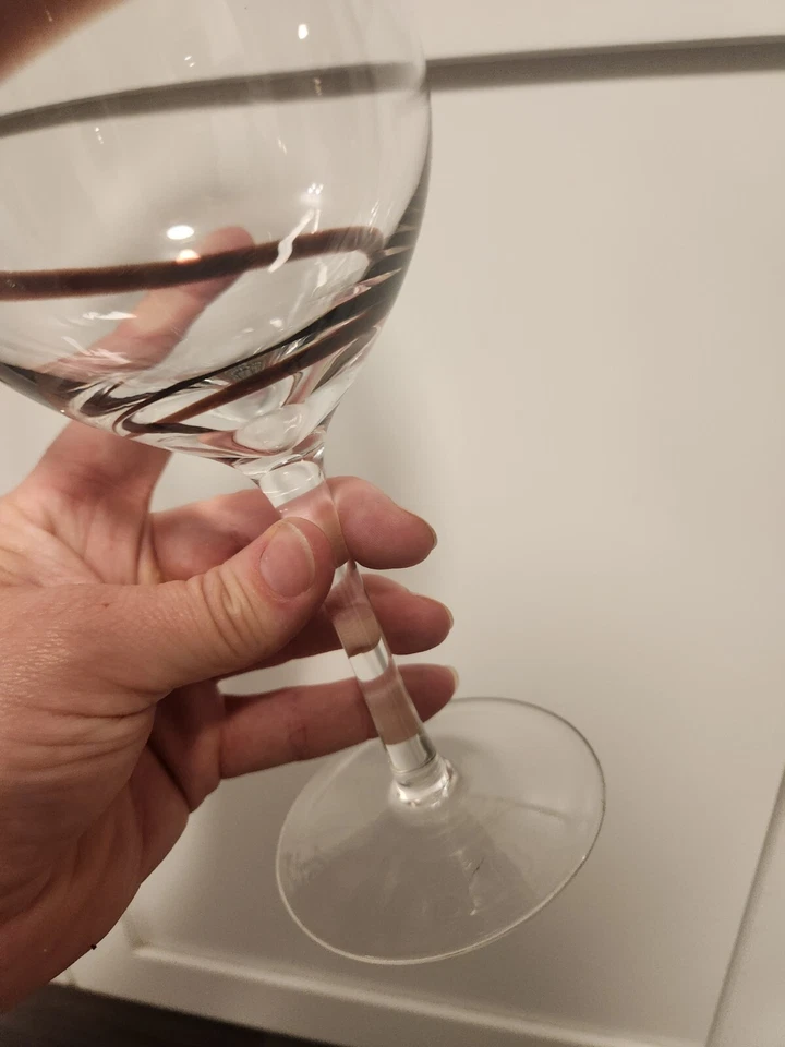 Juego de 2 copas vintage Pier 1 púrpura marrón remolino agua vino 8 7/8" granate Foto 4 de 4