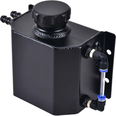 #ad 1L Black Aluminum Radiator Coolant Overflow Bottle Recovery Water Tank Reservoir $23.99