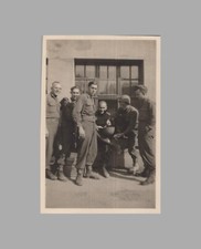 WW2 Photo U.S. GIs Outside Of Building By Windows